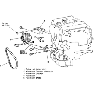 Chrysler Sebring Alternator removal diagram