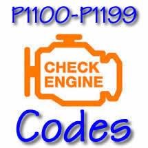 P1100 - P1199 OBD II Diagnostic Codes