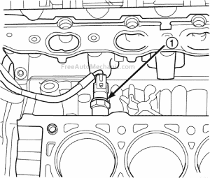 knock sensor location 2.7L engine 2004 Dodge Stratus