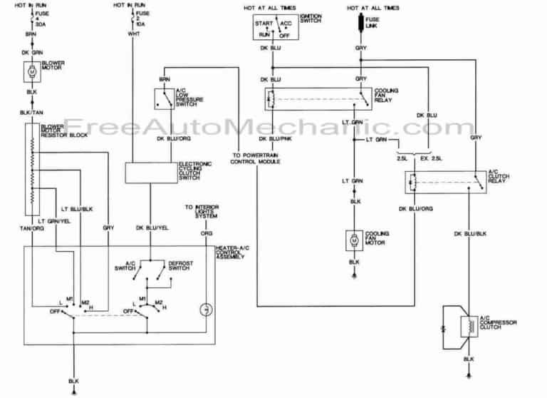 Air conditioning wiring diagram for 1989 Dodge Dakota