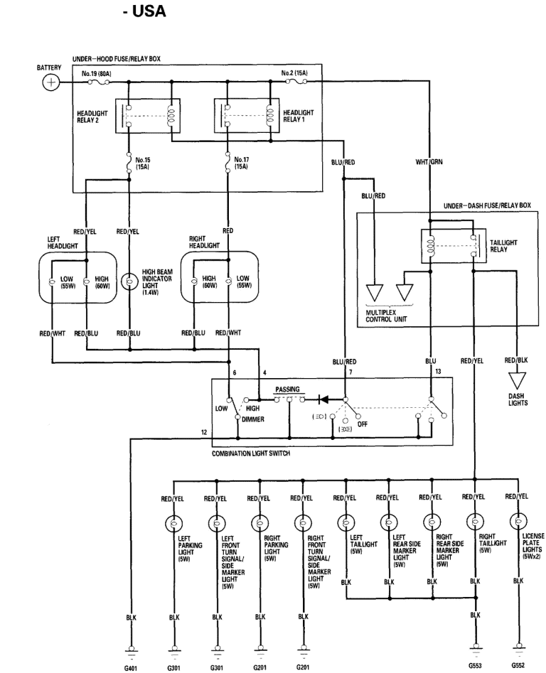 Headlight wiring diagram 2002 Honda Civic SI FreeAutoMechanic Advice