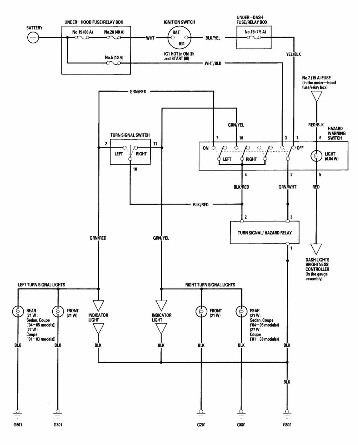 Turn Signals all go out 2005 Honda Civic - FreeAutoMechanic Advice